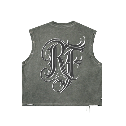 F.O.F Distressed Grommet Eyelet Tank Top