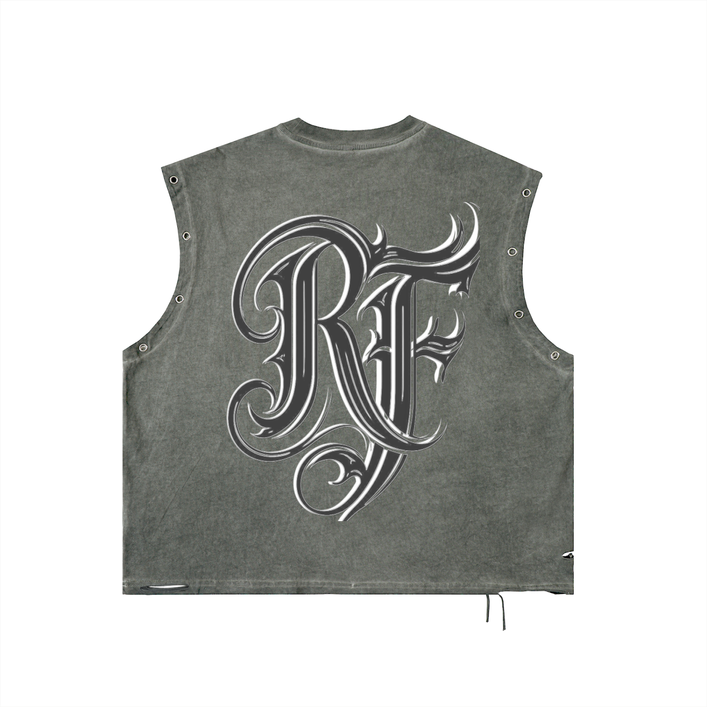 F.O.F Distressed Grommet Eyelet Tank Top